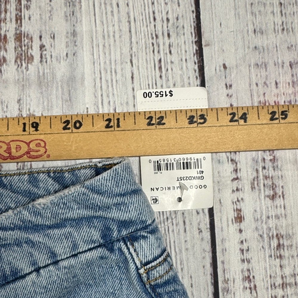 NWT GOOD AMERICAN JEANS WOMEN'S PLUS SIZE 20 FRAYED  HEM STRAIGHT LEG DENIM - Picture 10 of 16